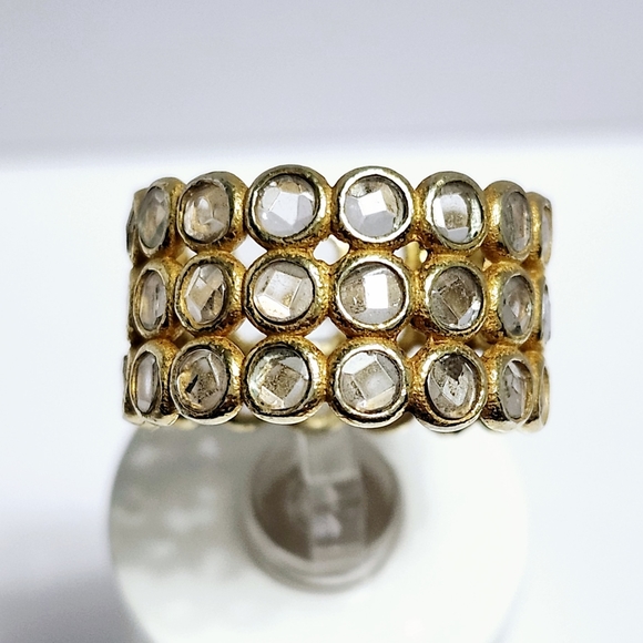 Wide topaz silver Ring sz 8.5 - Picture 9 of 10